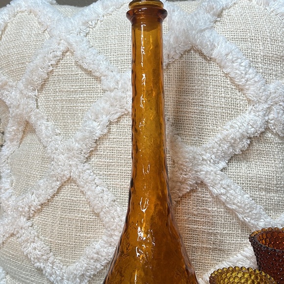 60’s & 70’s Amber Glass Genie Bottle With Stopper MCM - Picture 3 of 12